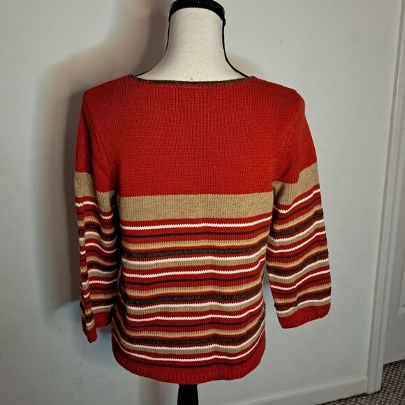 Vintage Villager Sport Liz Claiborne Sweater Women's PM Striped Granola Girl - Picture 4 of 9